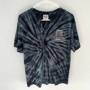 Vintage Tie Dye Daytona Beach Biketoberfest V-Neck T- Shirt, Size: Medium